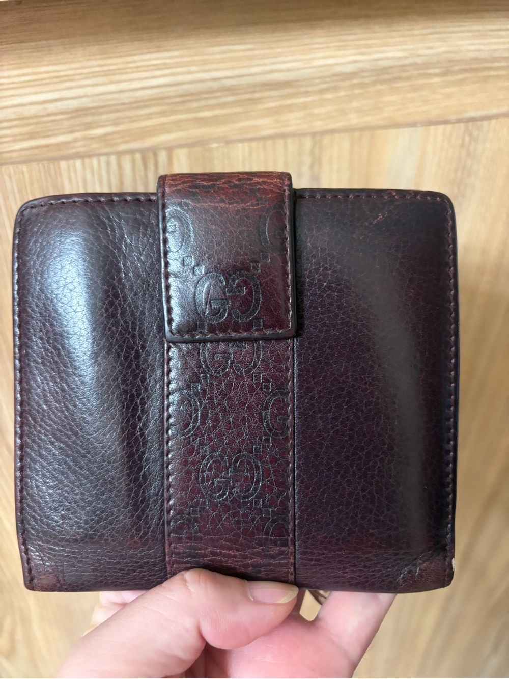 Authentic Gucci Brown Leather Bi-Fold Wallet Vintage - Picture 2 of 15